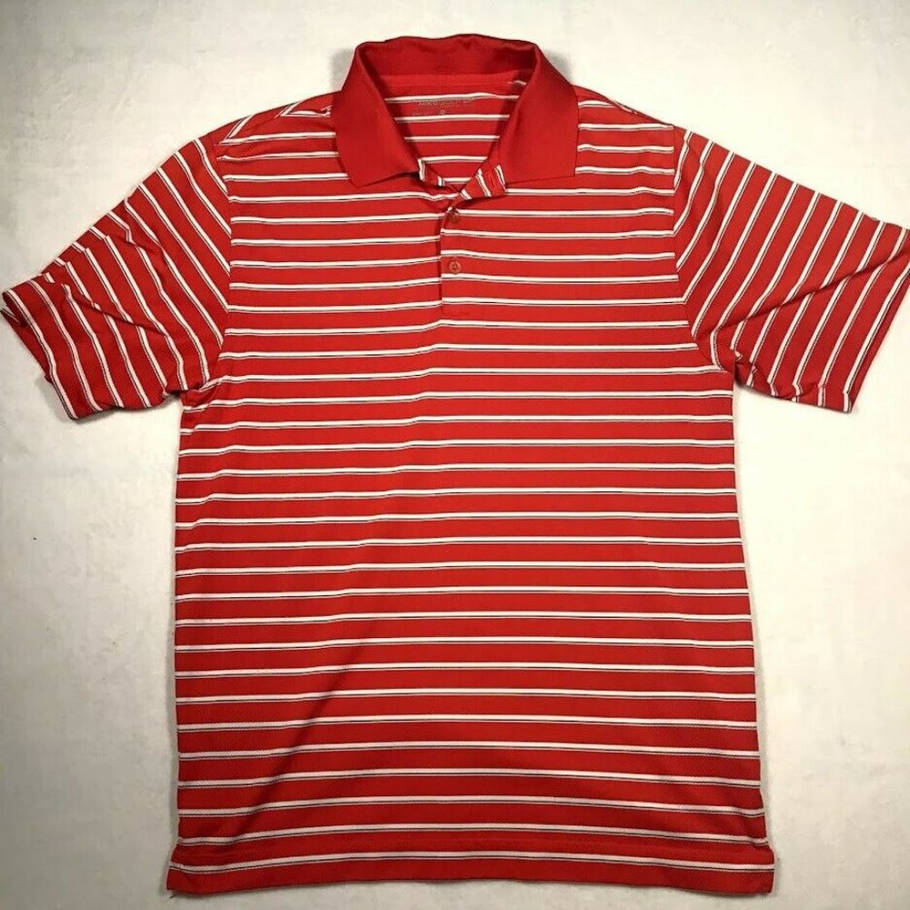 Nike Golf Men's Red & White Check Half Sleeves Polo Shirt Size S